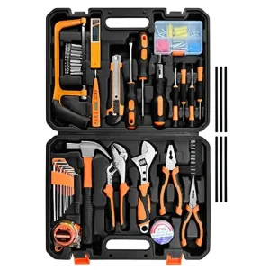 148-Piece Home Repair Kit Gift Set Men Women College Students Handyman Tool Box Screwdrivers Wrenches Pliers Hammer Hacksaw Tape