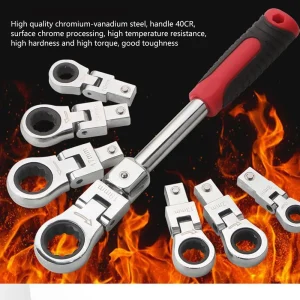 9PCS Flexible Offset Box Wrench Set Replaceable Torx Heads Adjustable Multifunctional Handle Perfect for Various Repair Needs